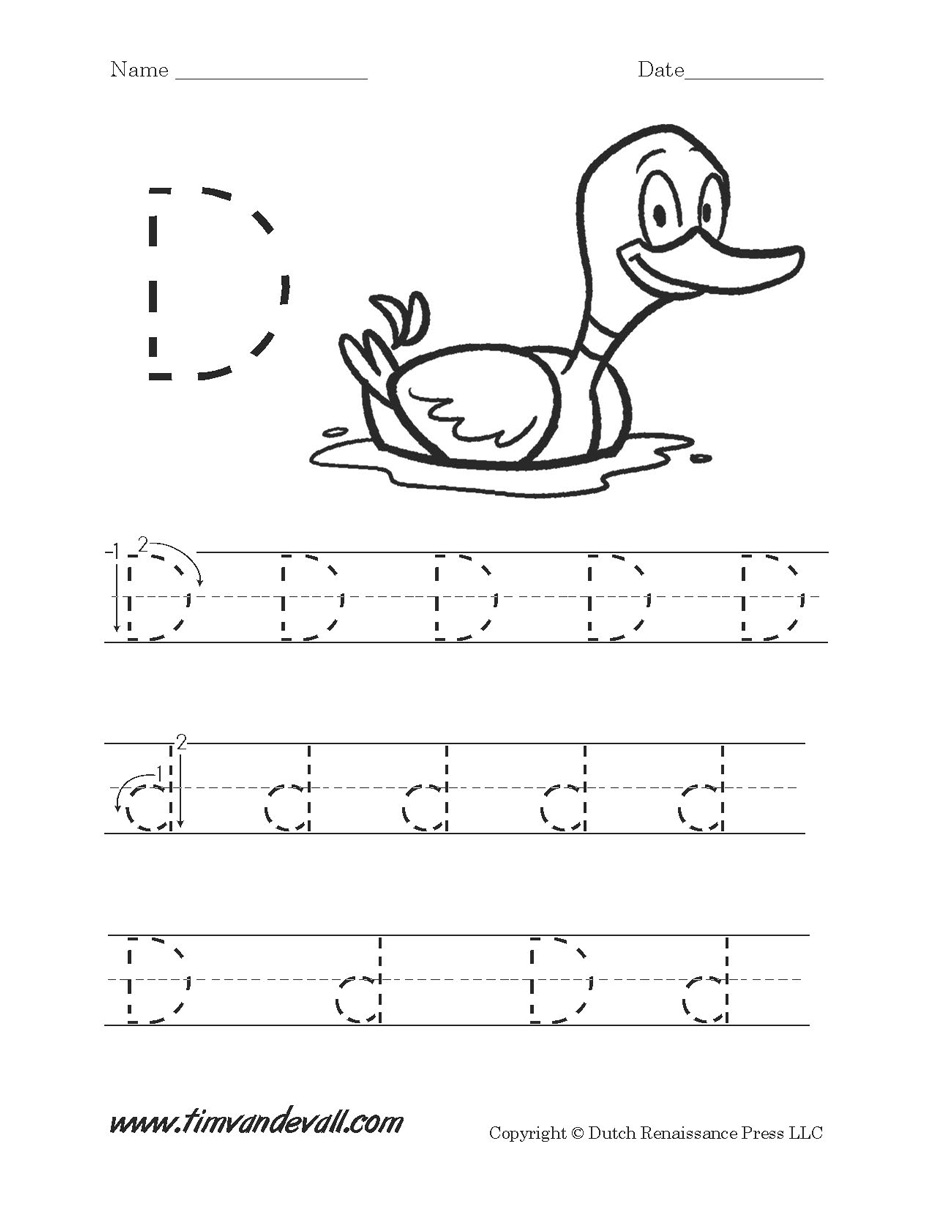 Letter D Worksheet â Tim's Printables
